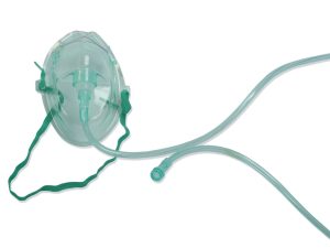 Maschera morbida a media concentrazione completa di tubo di collegamento antischiacciamento, per adulti